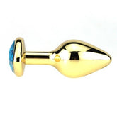 Heart Jeweled Stainless Steel Golden Butt Plug Large